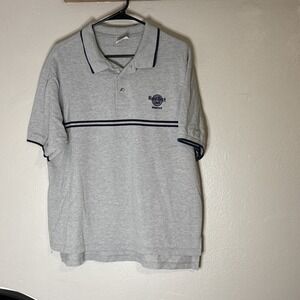 Vintage Hard Rock Cafe Polo Shirt Embroidered Memphis USA Made Gray Men's Large